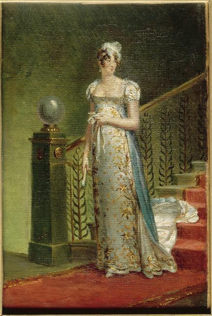 Francois Gerard Portrait of Caroline Murat descending the staircase of Elysee Palace oil painting image